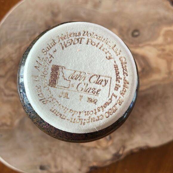 Vintage 1982 Wendt Pottery Mt. St. Helens Volcanic Ash Glazed Vase - Picture 6 of 8